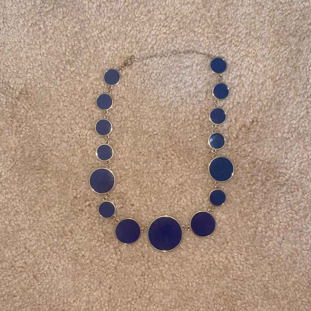 Navy & Gold Statement Necklace | Worn Once